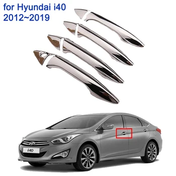 Hyundai i40 2012 2013 2014 2016 2017 2018 2019 үшін Chrome есік тұтқасының қақпақтары Әрлеу жинағы Автокөлік аксессуарлары Сыртқы жапсырмалар