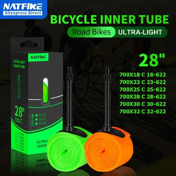 Natfire ультра жеңіл велосипед ішкі түтік 700 X18 32 Жол MTB велосипед TPU материалы Шина ұзындығы 65 мм француз клапаны супер жарық