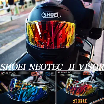 Neotec 2 CNS-3 Shoei Neotec II фотохромды тұманға қарсы қара күміс кемпірқосақ Қызыл қалқаға арналған толық бетті дулыға визоры объективі